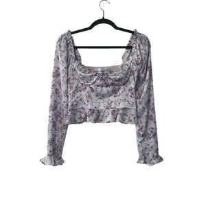 Astr Women’s Long Sleeve Floral Top Size M